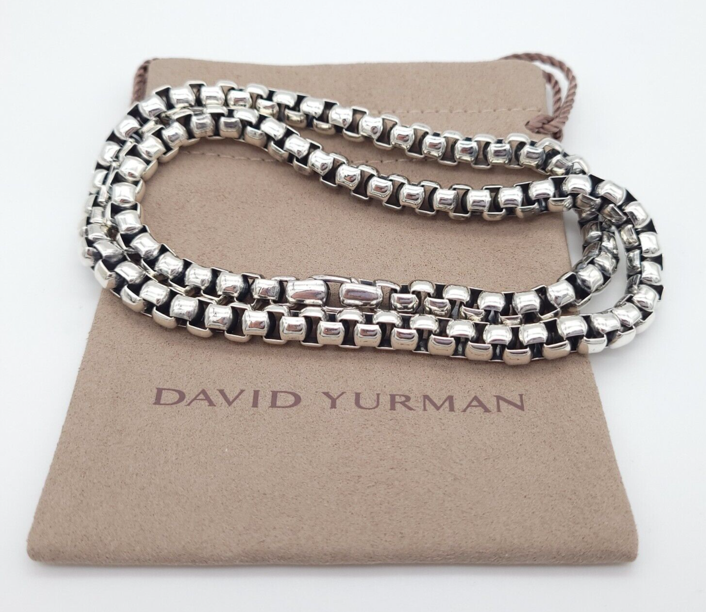 David Yurman Sterling Silver 7 mm Box Chain Snap Lock 22