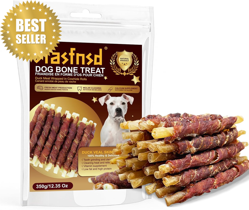 Natural Rawhide Bone Treats for Dogs Duck Wrapped Snacks Dog Chew Sticks High Pr