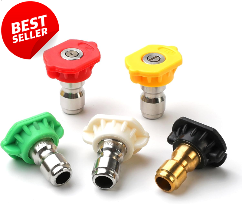 Pressure Washer Nozzle Tips 5 Pack 4500 PSI 1/4in Quick Connect 2.5 GPM - US