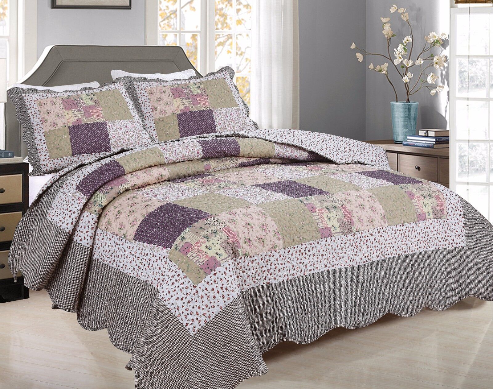 99- All For You 3PC quilt set, bedspread and coverlet with p
