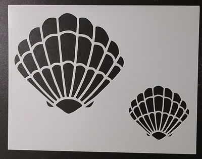 Scallop Clam Seashell Sea Shell 11'' x 8.5'' Stencil FAST FREE SHIPPING