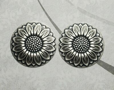 Large Brass Sunflower Medallion Stampings x 2 - 6450SG.