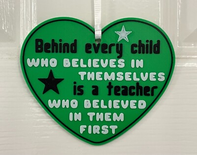 Funny Teacher Novelty Heart Sign Plaque Hanger Gift Present Birthday Christmas