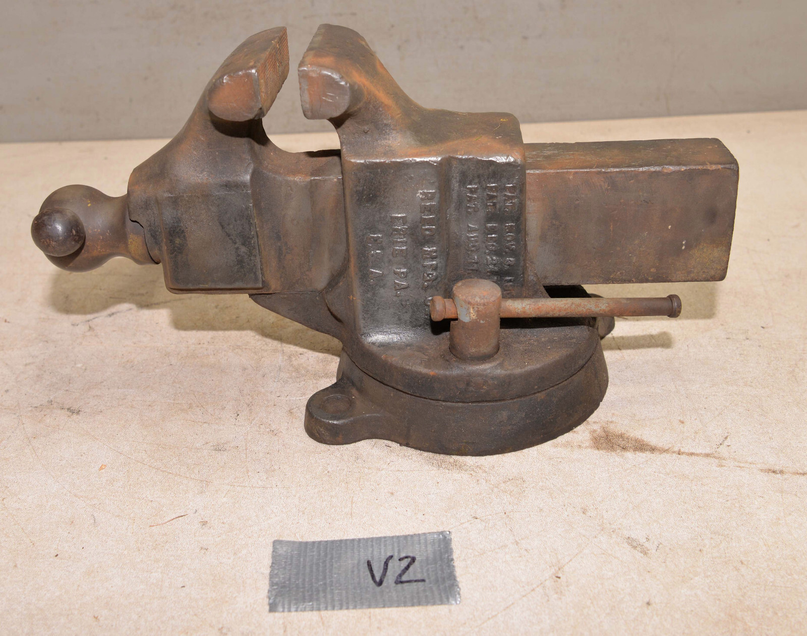 Vintage Reed No 204 swivel base bench vise 4