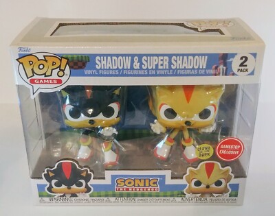 Funko Pop! Vinyl: Sonic the Hedgehog - Shadow & Super Shadow (Glow) 2-Pack -...