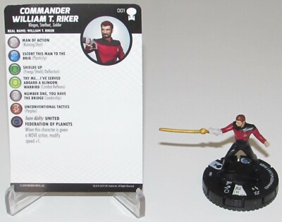 COMMANDER WILLIAM T RIKER 001 Star Trek TNG To Boldly Go HeroClix Away Team