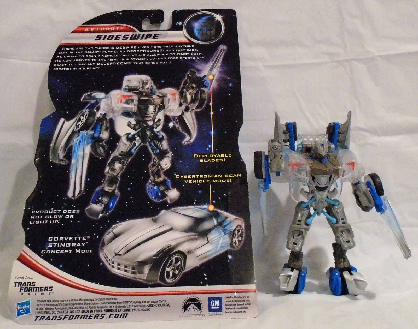 TRANSFORMERS DOTM SIDESWIPE DELUXE TRU EXCLUSIVE SCAN 100