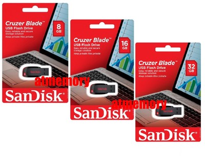 Sandisk Cruzer Blade 8GB 16GB 32GB 64GB 128GB USB 2.0 Flash Pen Drive lot CZ50 