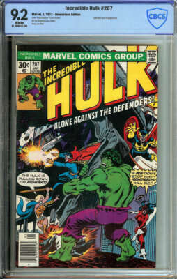 INCREDIBLE HULK #207 CBCS 9.2 WHITE PAGES // DEFENDERS COVER MARVEL COMICS 1977