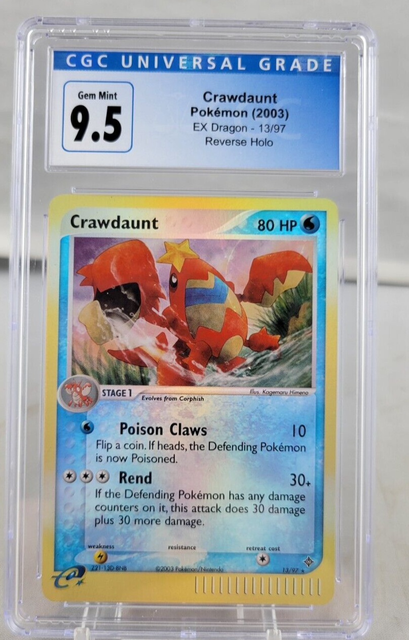 2003 Pokemon EX Dragon Crawdaunt Rare Reverse Holo 13/97 CGC