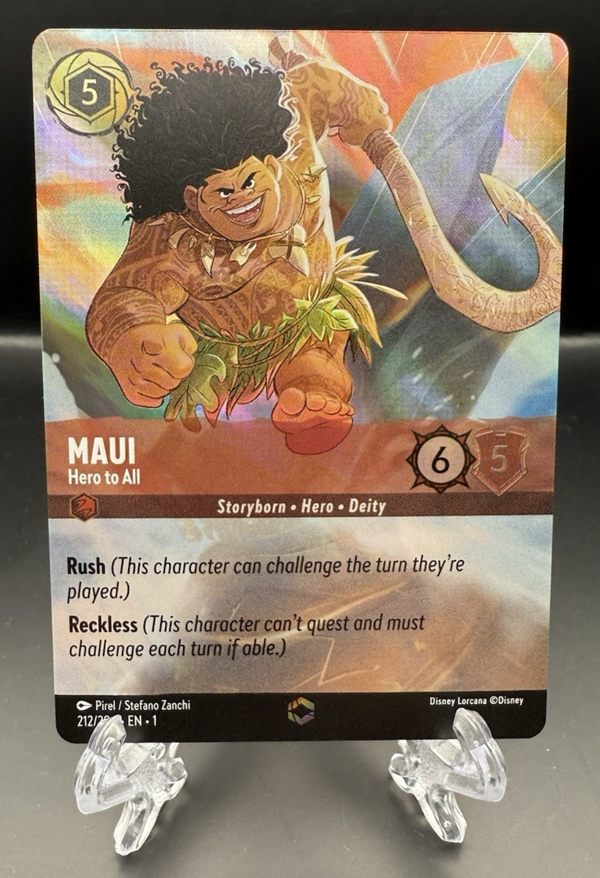 Disney Lorcana Maui Hero to All 212/204 *ENCHANTED* The