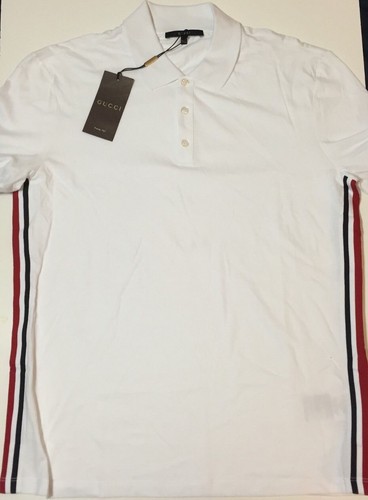 Men's Authentic Adidas X Gucci Striped Cotton Logo Oxford Shirt