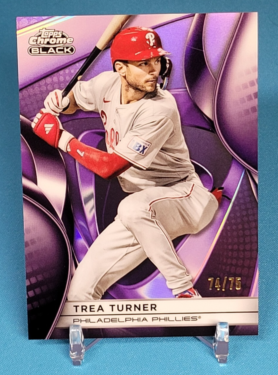 2025 Topps Chrome Black Purple Mini Diamond TREA TURNER /75