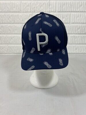 Puma Pineapple Trucker P Cap Hat - One Size Fits All - Blue / Grat 110 Flexfit