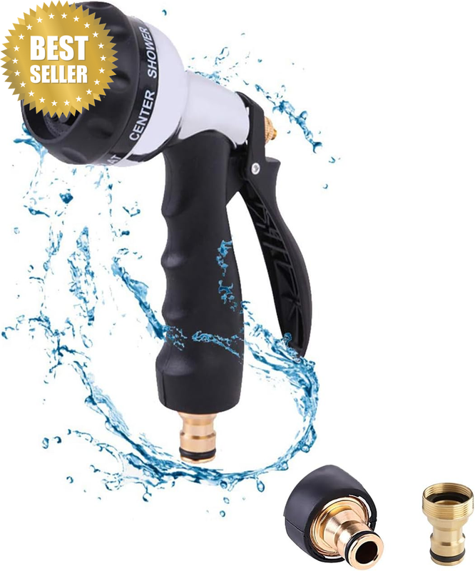 Garden Hose Nozzle,Water Spray Nozzle,8 Adjustable Watering Patterns for Plants,