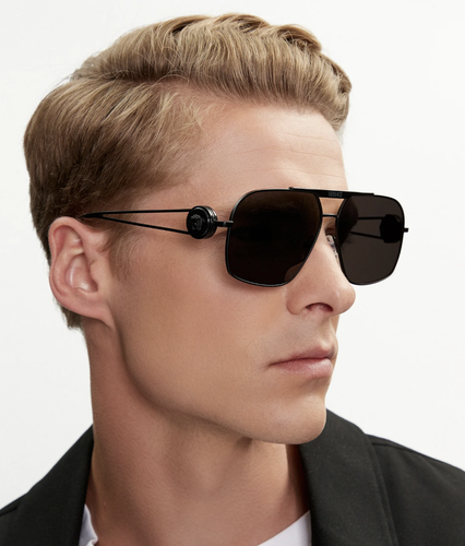 Pre-owned Versace 0ve2269-143387 Matte Black Sunglasses In Gray