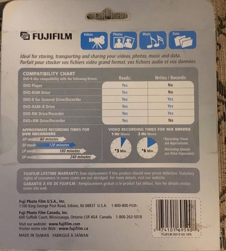 NEW FUJIFILM DVD-R  three 10 packs  16X 4.7GB 120 minutes