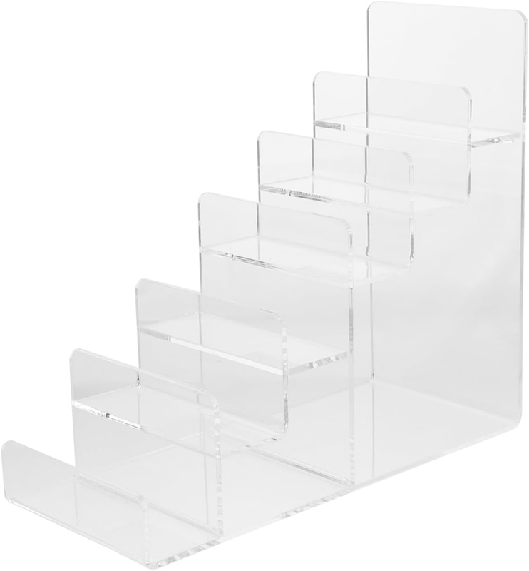 Greeting Card Display Stand, 6 Tiers Acrylic Wallet Holder Purse Display Stand,