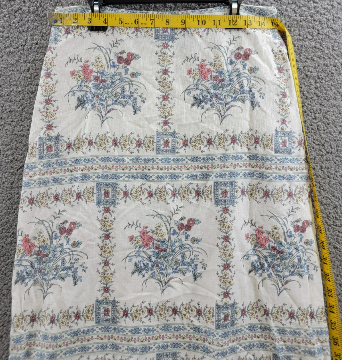 CeCe Floral Print A-Line Maxi Skirt Women's 2 Egret Multi Linen Blend Side Zip - Picture 7 of 15
