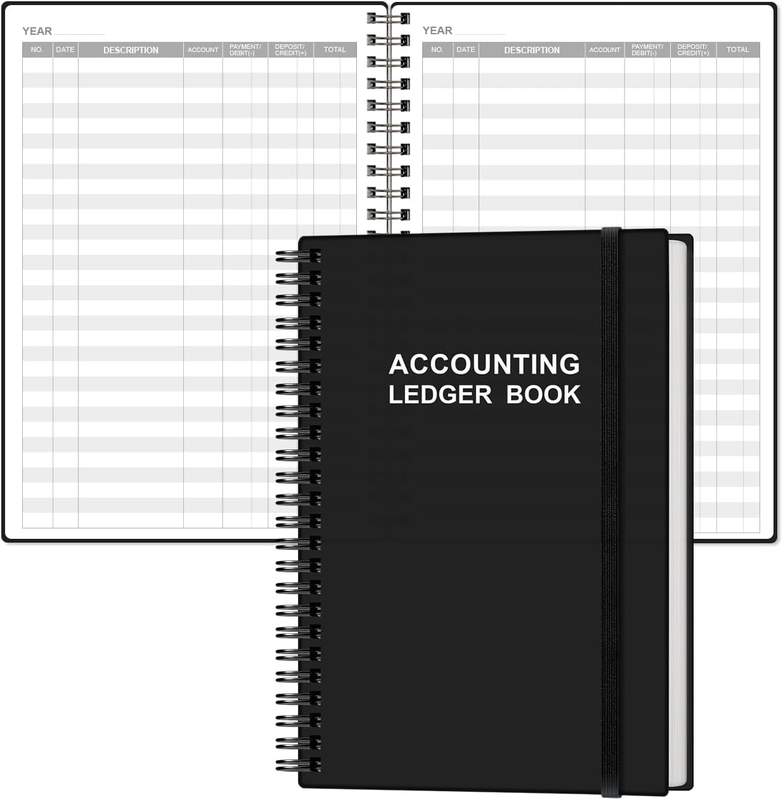 Accounting Ledger Book - A5 Ledger Book for Bookkeeping, Small Businesses & Pers