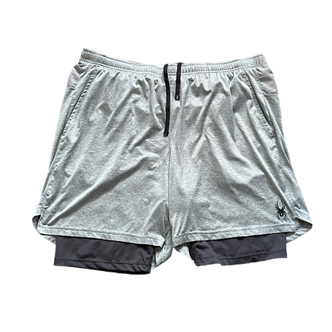 【SPYDER】 [Pro Web Cool] Men's Wafen Airy Piste Shorts Spyder Active Pro Web Shorts Mens XXL Light Gray Cycling
