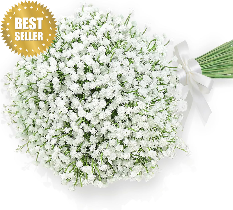 Artificial Baby Breath Flowers White Gypsophila Bouquets 15 Pcs Real Touch Flowe
