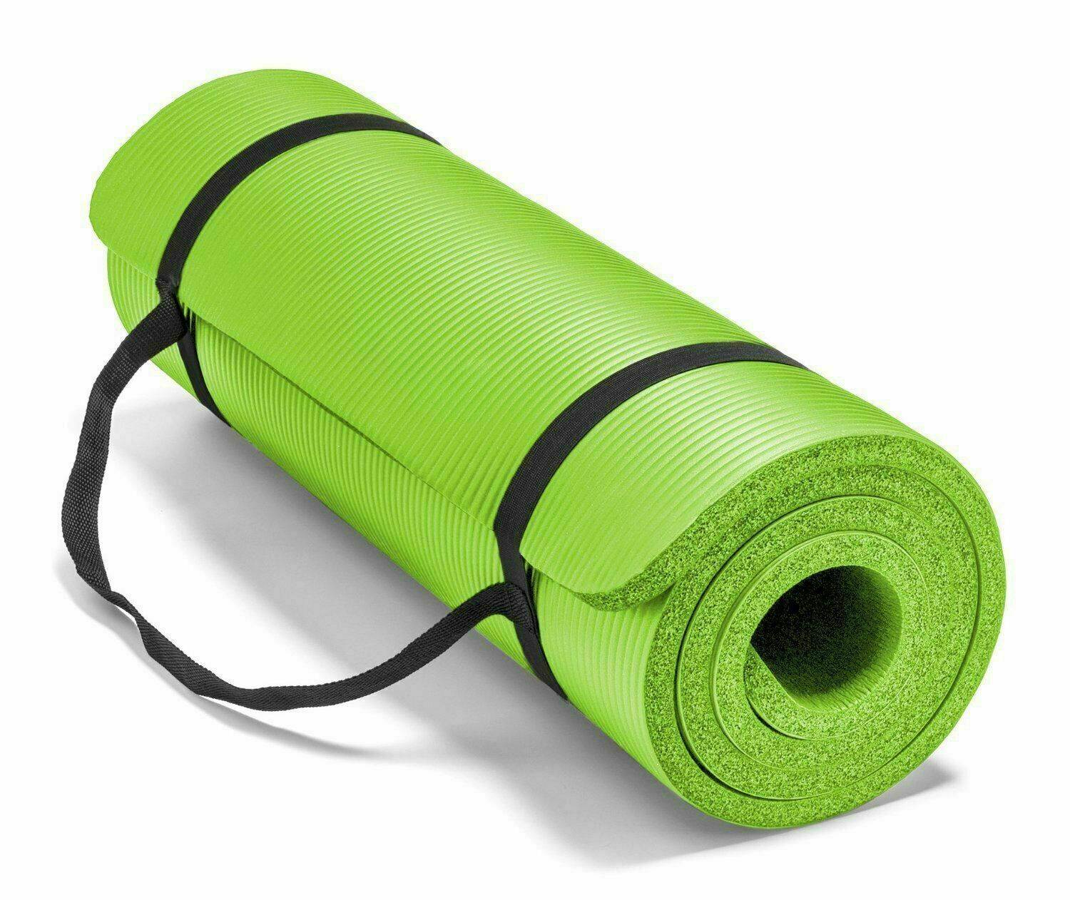 Yoga Mats 0.375 inch (10mm) Thick Exercise Gym Mat Non Slip With Carry Straps US 3