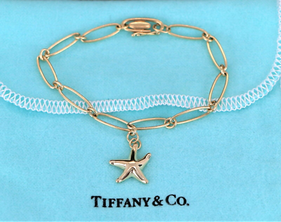 Tiffany Co Elsa Peretti 18k Yellow Gold Starfish 7 Oval Link
