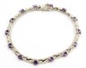 Amethyst & 925 Sterling Silver Bracelet Fine Beautiful Jewellery Length 18cm -2.JPG