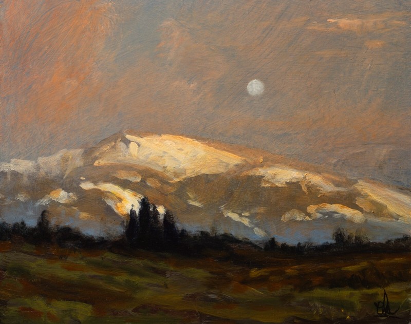 Oil Painting Original Landscape Western Antique Like Art Old Signed