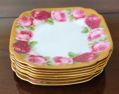 ROYAL ALBERT OLD ENGLISH ROSE Bread & Butter plates 6 3/4 inches 