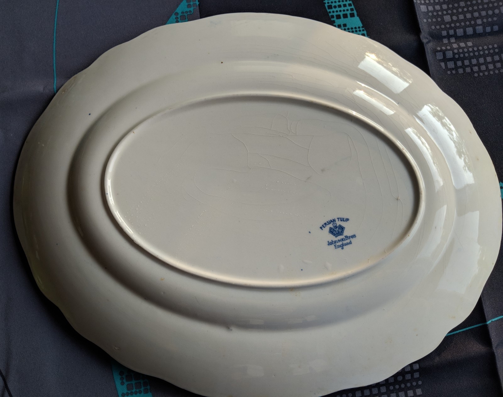 Vintage Johnson Bros Persian Tulip Oval Serving Platter 14.25