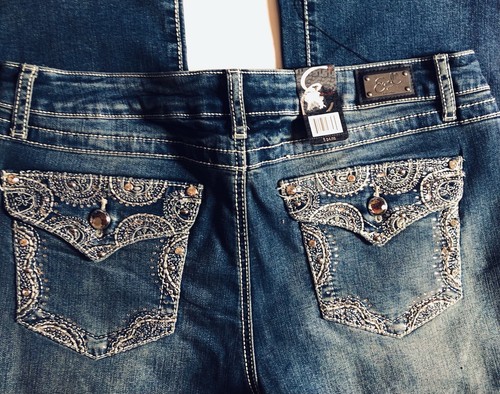 Earl Jean レディース
ブラウン レザー ライダースジャケット Earl Jean Womens 14 Bling Rhinestone Embellished Denim