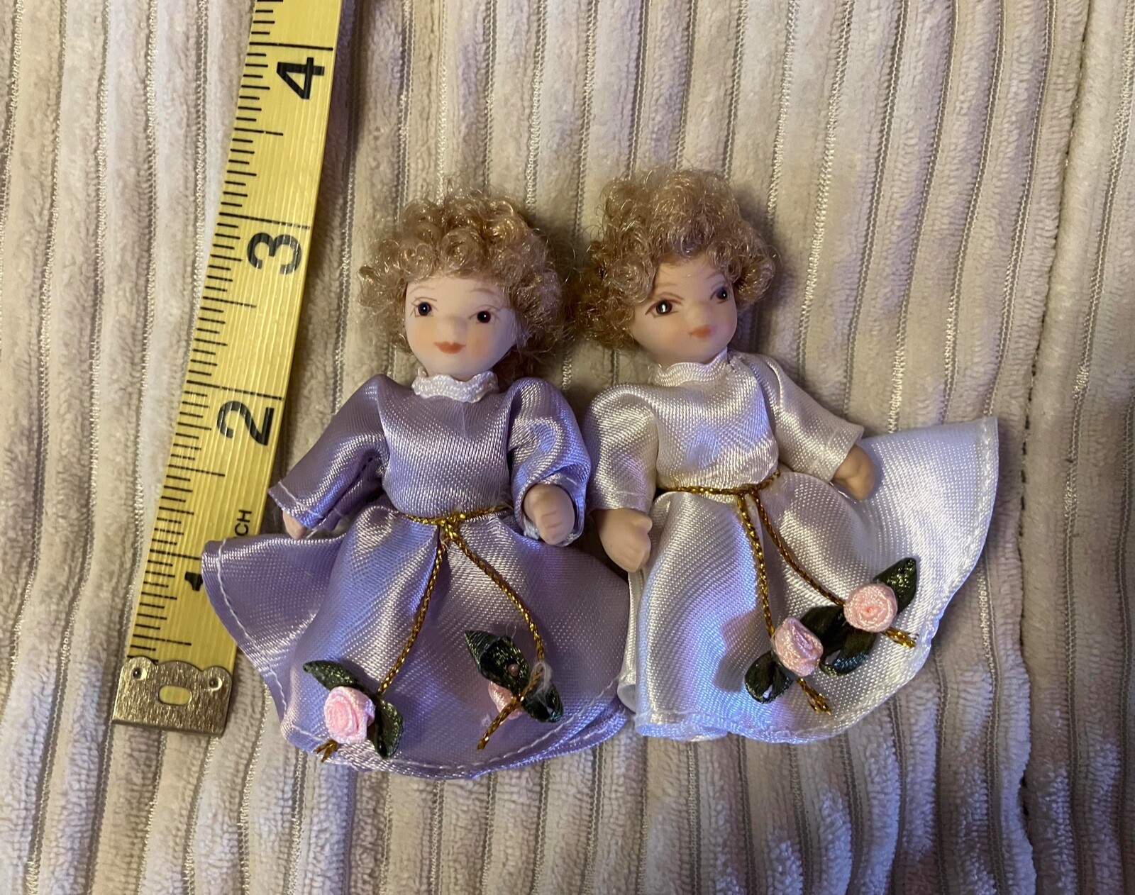 1:12 Scale Miniature Jointed Porcelain Toddler Twin Girls
