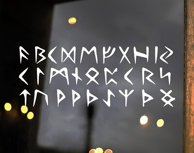 Set of 28 Runic Alphabet Vinyl Decals V3 Elder Futhark Viking Norse Runes