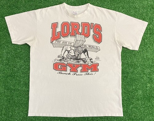 Vintage 1990 Lord's Gym “His Pain Your Gain” Double Sided Jesus