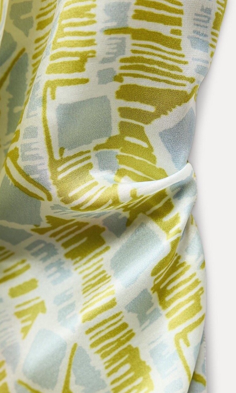 Pre-owned Zara Woman Midi Printed 100% Printed Silk Dress Limited Edition 8731/727
