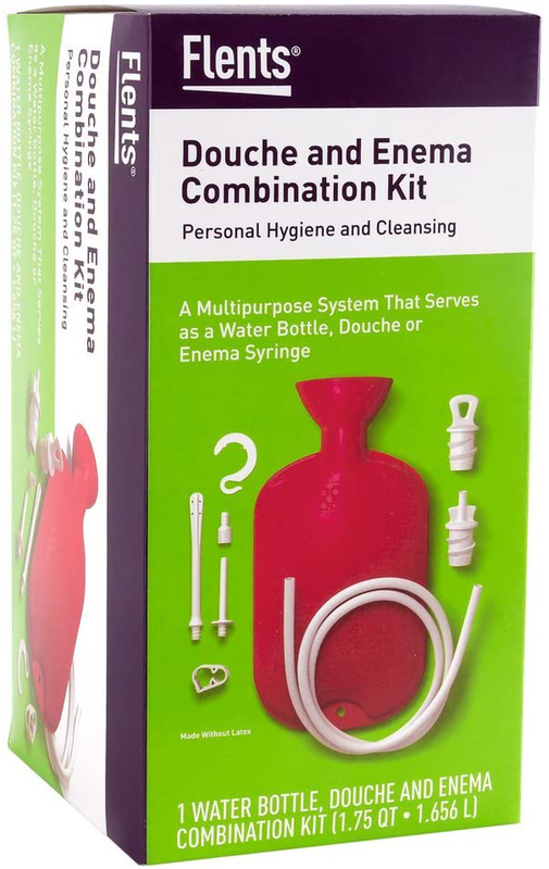 Home Enema Douche Kit Hot Water Bottle Bag 2 Quart Capacity Reusable Red New