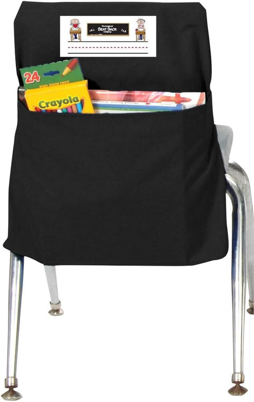SEAT SACK Single Pocket Classroom Chair Storage Pocket -14 Inch, Black