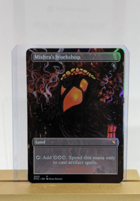 Mishra's Workshop Foil Custom sticker on bulk MTG Commander