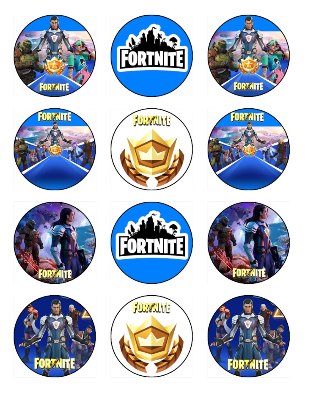 Fortnite Cupcake Topper Edible Icing Birthday Cake Decorations (12) | eBay for Fortnite Cake Topper Printable Free
