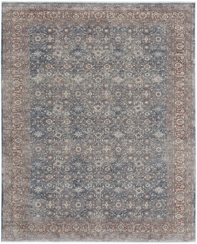 5 X 7 Синих и Красных Цветочных ковриков Power Loom, устойчивых к пятнам