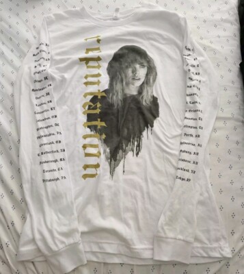 Taylor Swift Reputation T-Shirt  Medium Stadium Tour White Long Sleeve