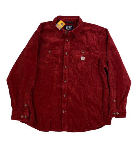 

НОВАЯ рубашка Carhartt свободного кроя из тяжелого вельвета с длинным рукавом на трикотажной подкладке, размер, Красный