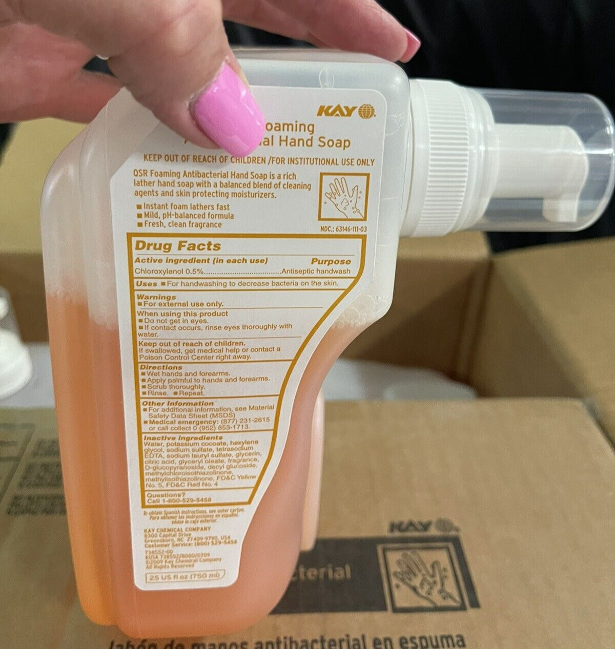 ECOLAB 1111723 Foaming Antibacterial Hand Soap (lot of 6) 750ml, EXP 2024/03