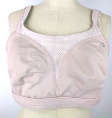 Champion 1602 Beige Nylon Wireless High Support Sports Bra Size 40 C (33)