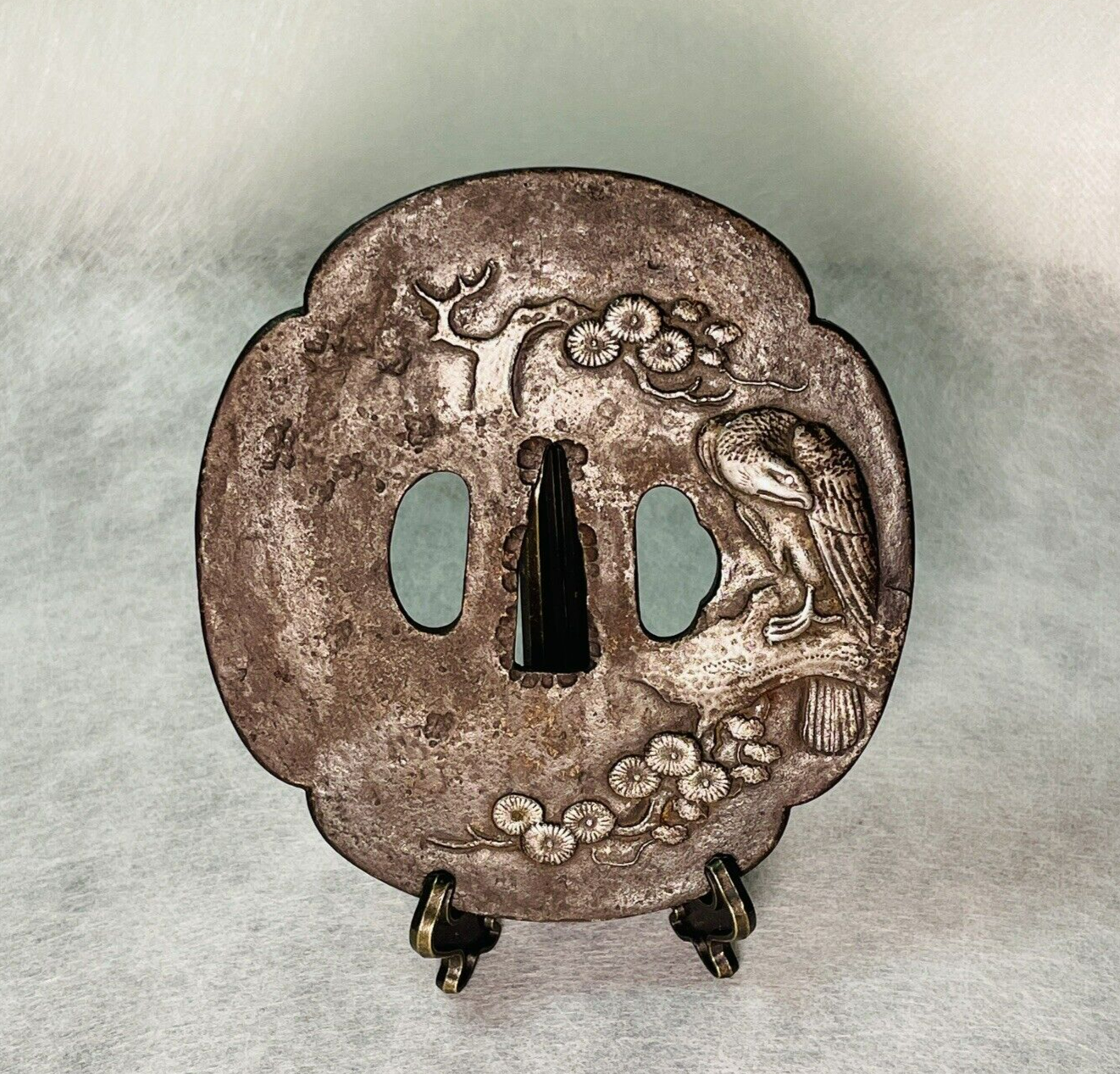 TSUBA Samurai Sword guard Japanese Katana Blade 10cm Big Sword Fittings eagle | eBay TSUBA Samurai Sword guard Japanese Katana Blade 10cm Big Sword Fittings eagle | eBay