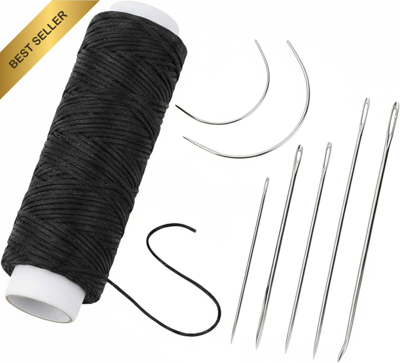 Waxed Thread 32 Yards - Leather Sewing Set with Hand Needles for Home Upholstery