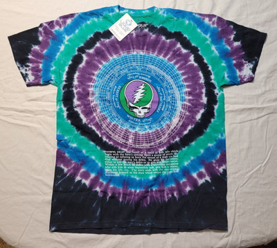 Brand New Liquid Blue Grateful Dead ''SYF Calendar'' Tie Dye T-shirt Size L