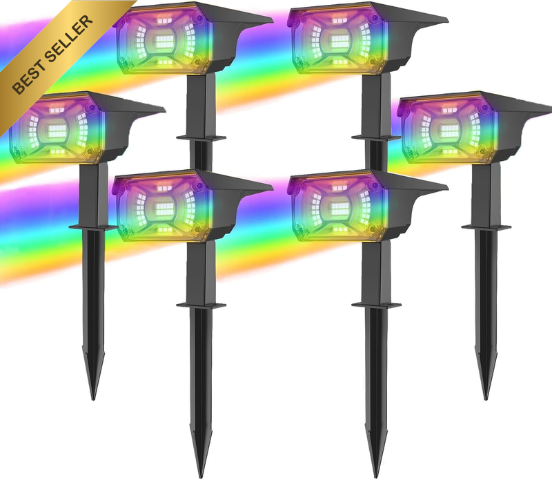 Solar Garden Lights Outdoor Waterproof IP68 RGB Color Changing 7 Lighting Modes